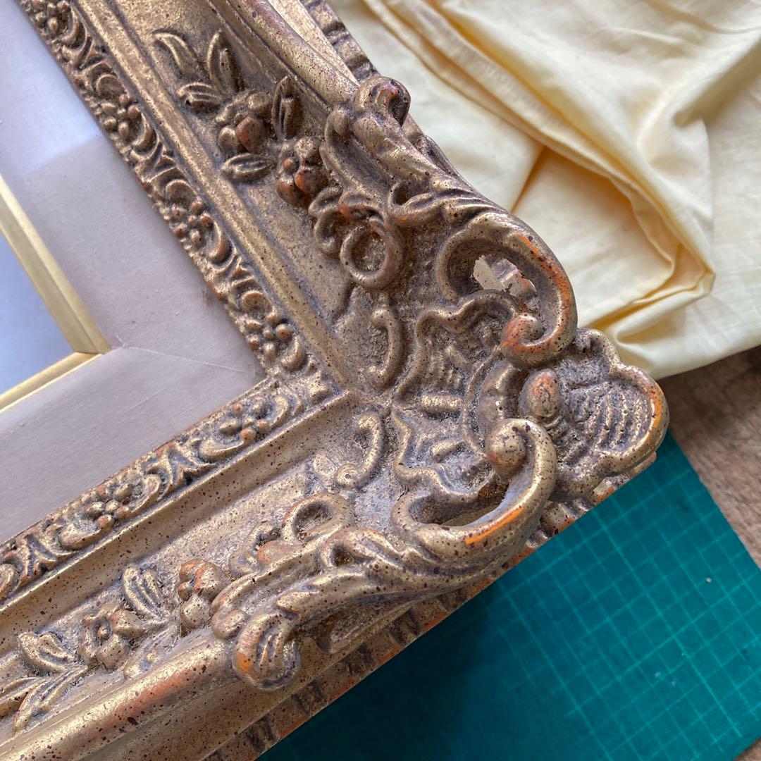 金装飾 P8号 油彩額縁 ゴールドフレーム 布袋 箱付き