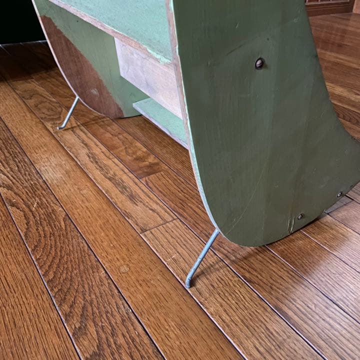 昭和レトロ　本棚　レトログリーン　古い本棚　アンティーク