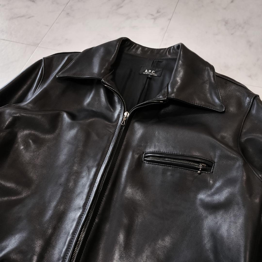 希少 old A.P.C. 馬革 フランス製 レザージャケット M ヴィンテージ