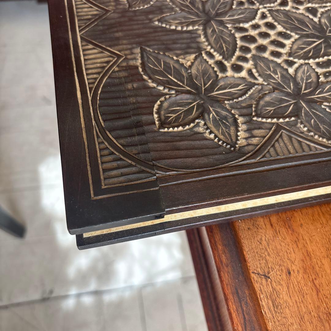 葡萄と葉のレリーフ装飾 ぶどう木製アートアルバムノートアンティークヴィンテージ