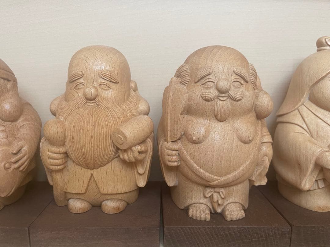 木彫り 七福神セット (小) 7柱セット 縁起物 置物