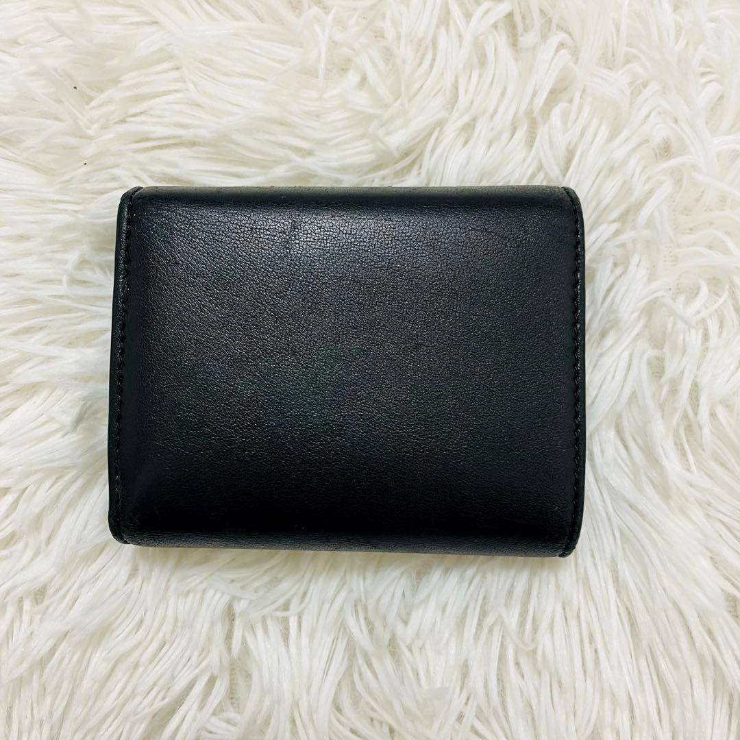 極美✨付属完備✨セリーヌ 三つ折り財布 トリオンフ レザー ブラック