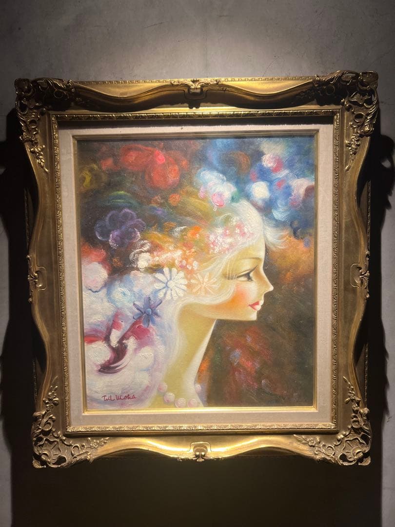 鶴岡義雄【マドモアゼル】肉筆油彩画