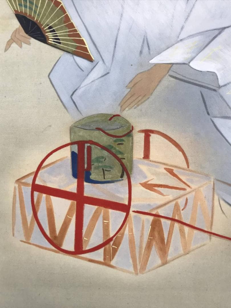 真作/観水/能図/能舞図/能楽/能画//掛軸☆宝船☆AD-457