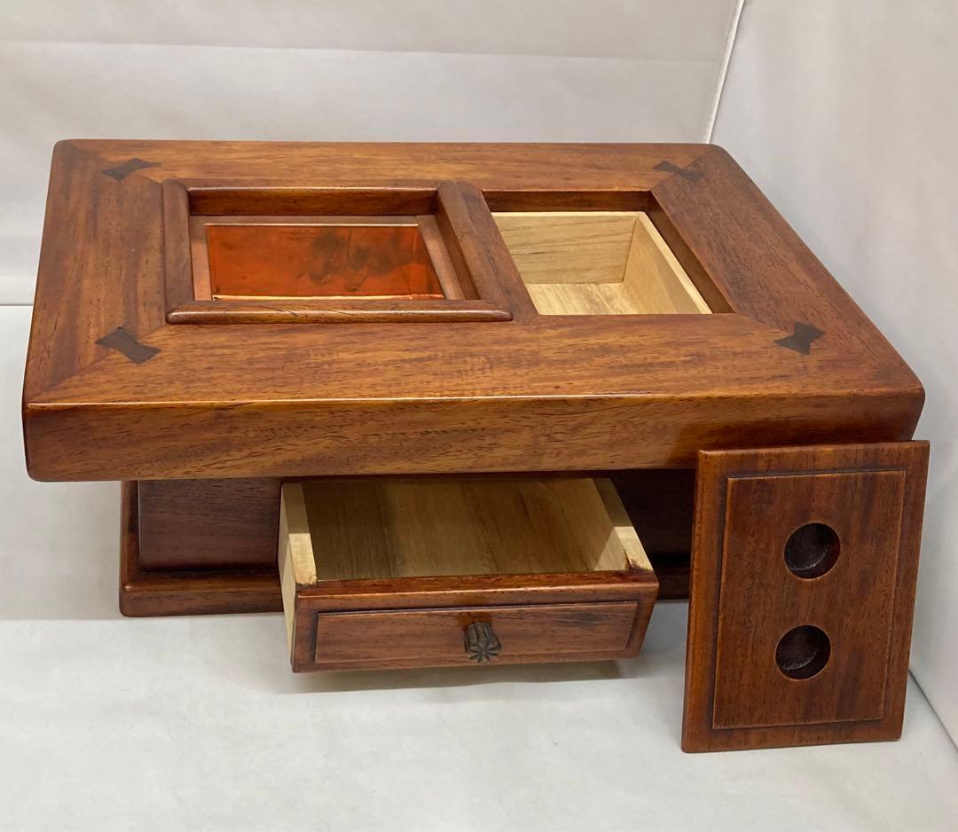 B8s 木製ミニチュア長火鉢　関西型　民芸　縮小　木工芸