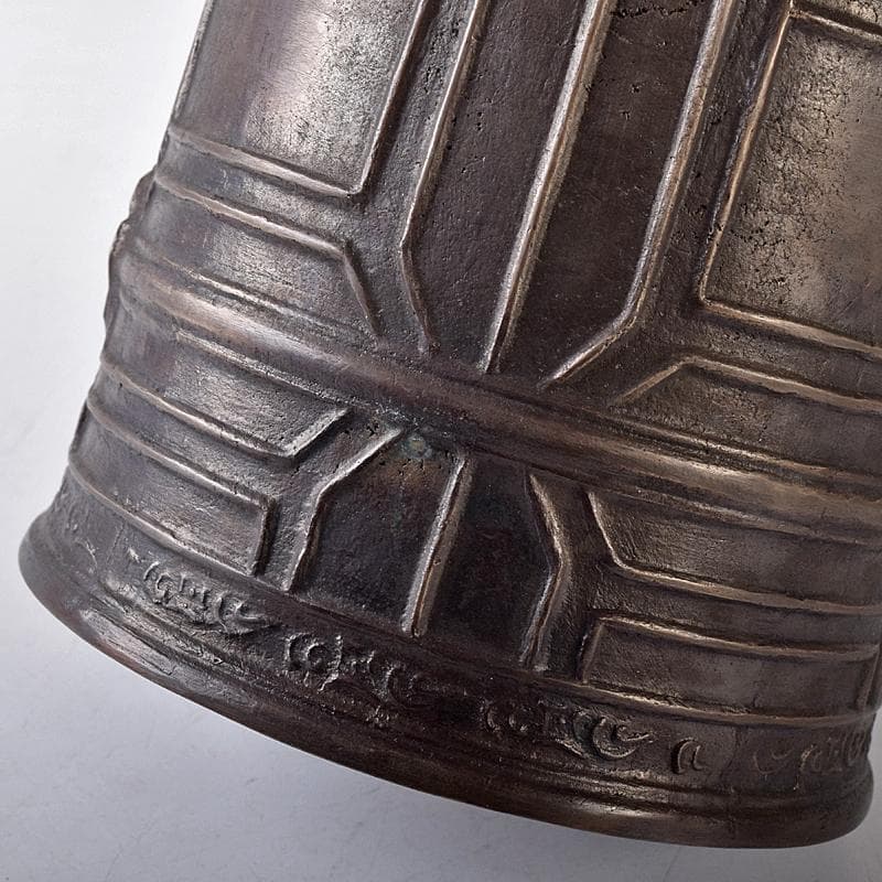 高岡銅器　晴光作　砂張　喚鐘　小槌付　共箱　M　R8443