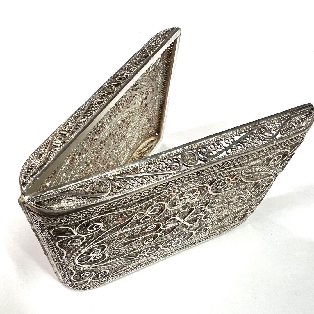 美品 シルバー silver 煙草入 小物入 銀細工 メッシュ 約132g
