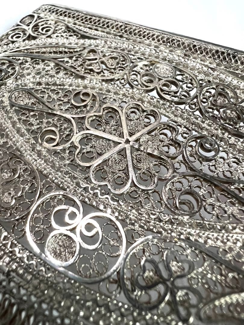 美品 シルバー silver 煙草入 小物入 銀細工 メッシュ 約132g