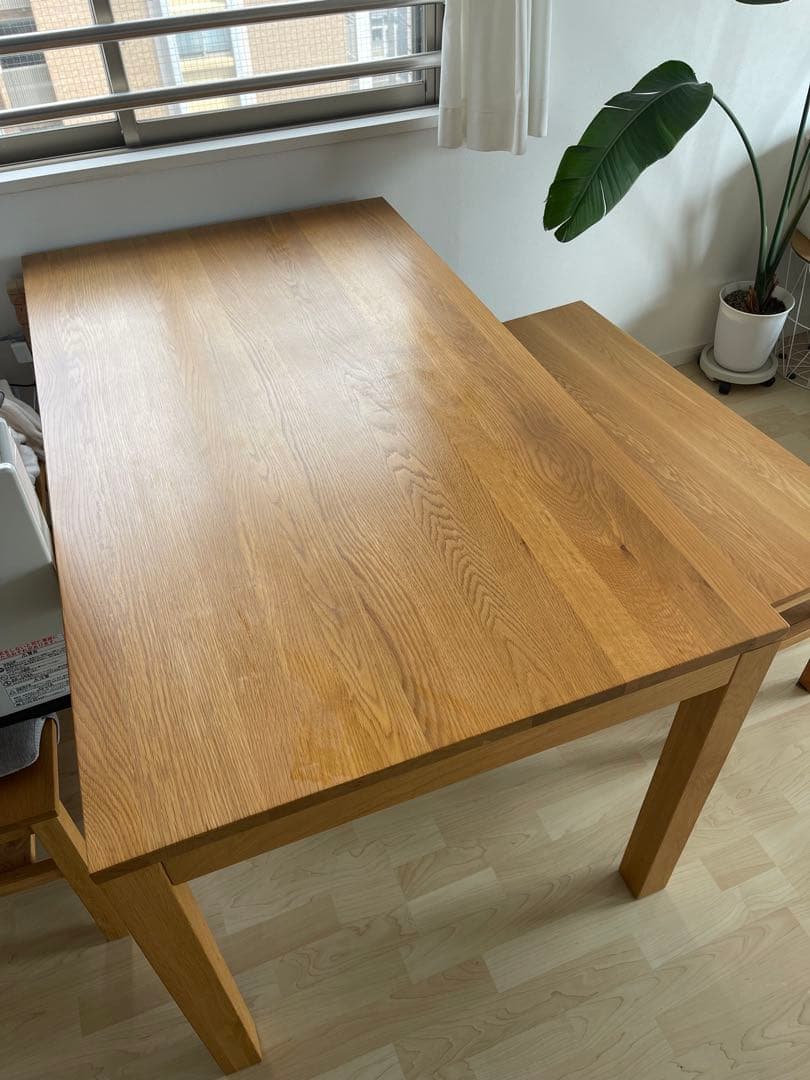 ※送料込み！【無印良品】ナチュラル木製ダイニングテーブル （引き出し付き）