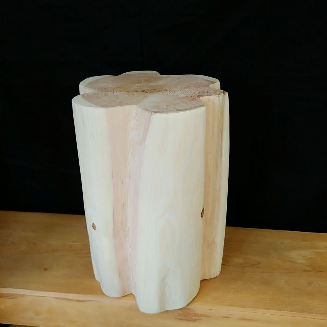 丸太スツール　フリル　ヒノキ