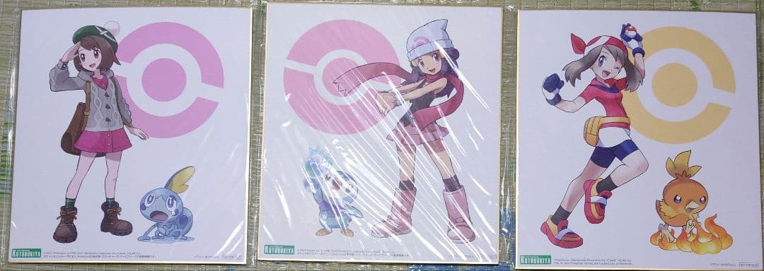 ポケットモンスター フィギュア ユウリ ヒカリ ハルカ 特典色紙 3枚セット