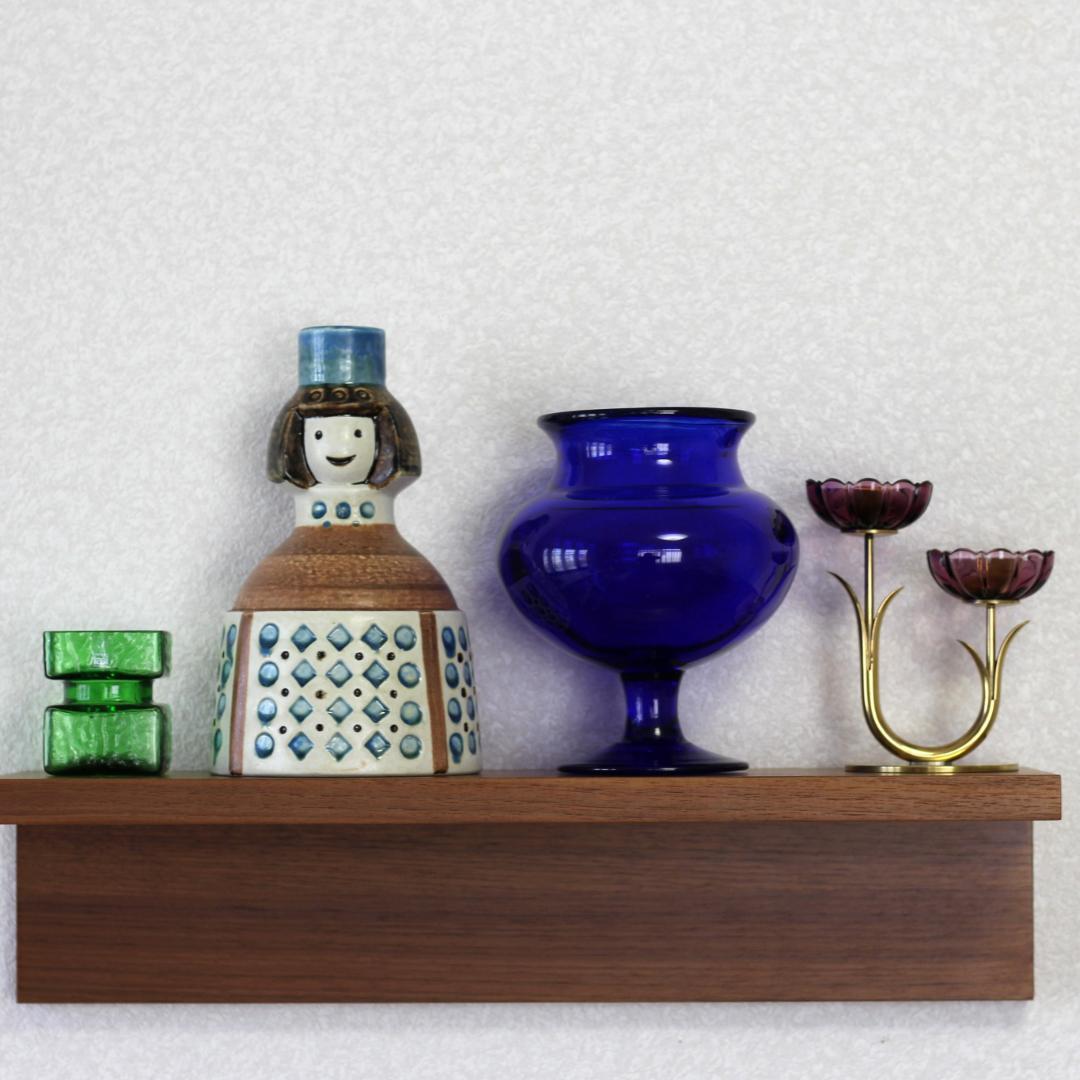 【貴重・サイン入り】エリックホグラン　Erik Hoglund　ブルー 花器花瓶