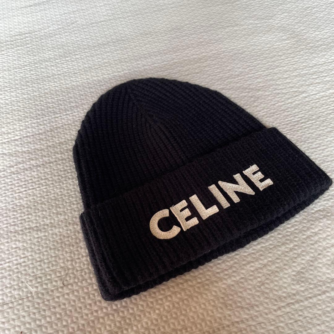CELINE ブラック ニット帽
