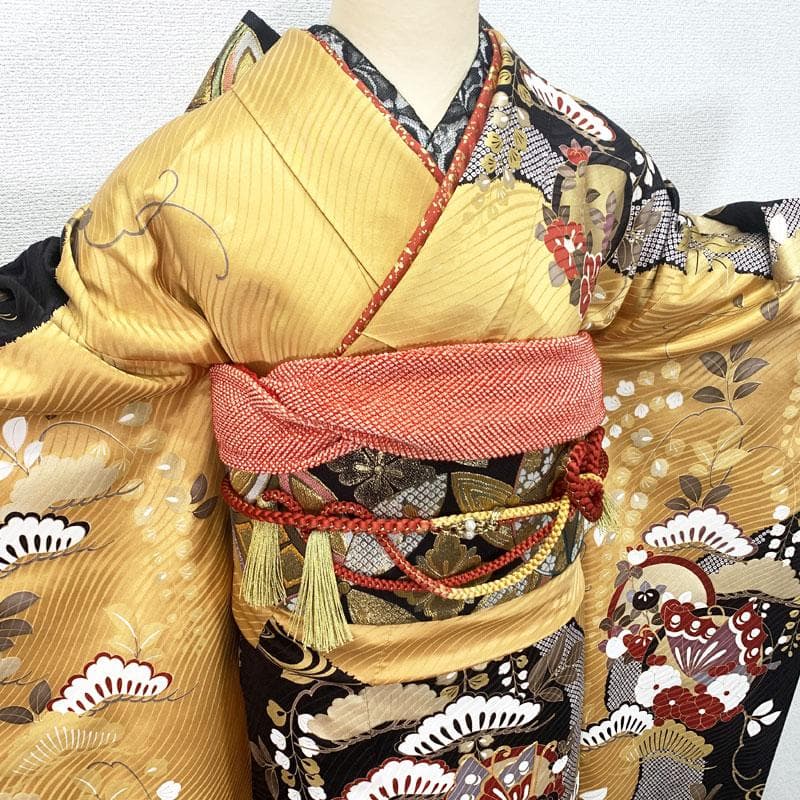 504z12,408y2,小物類,503uu5,レース半衿☆振袖 金駒刺繍