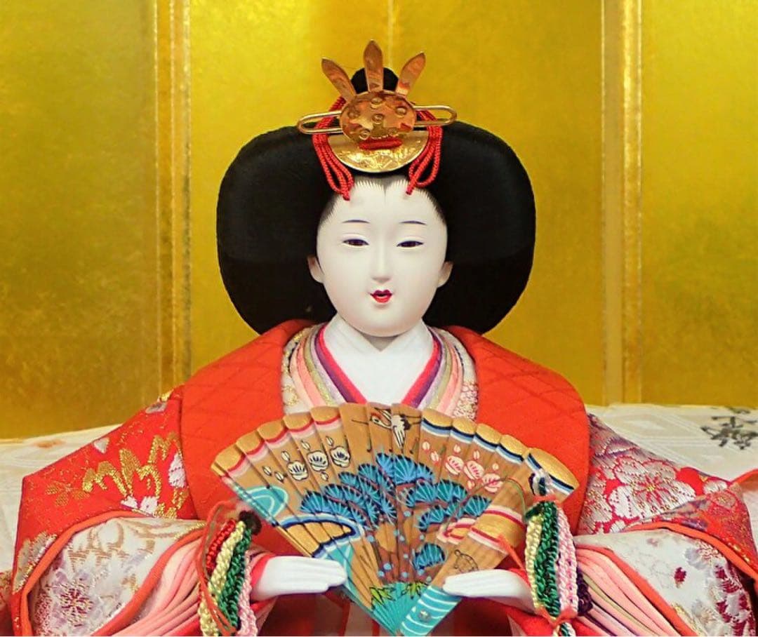 【新品未使用】雛人形　京九番親王　7段15人毛氈飾り