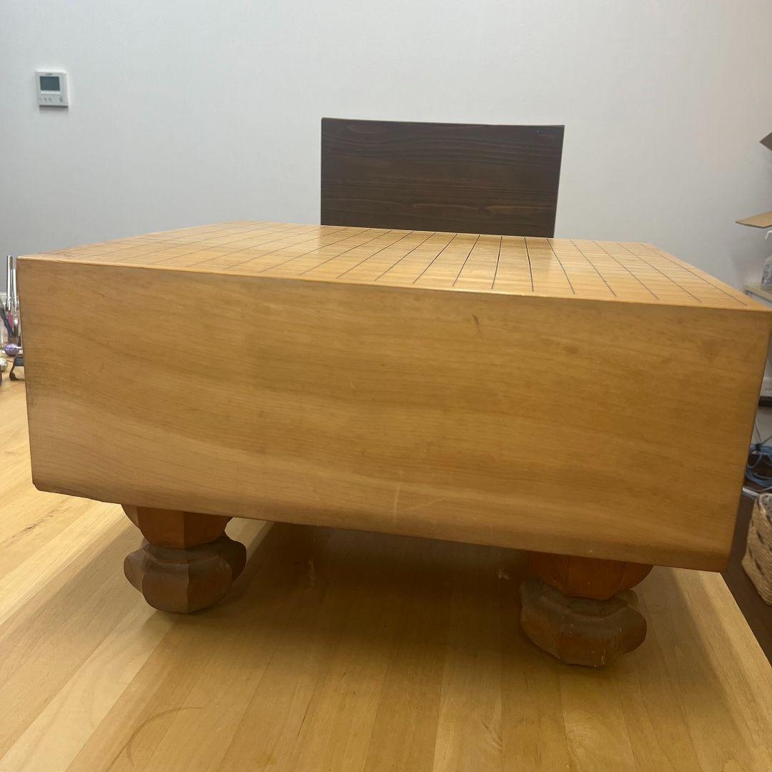 （国産）本榧碁盤 五寸 碁石・脚・ケース付