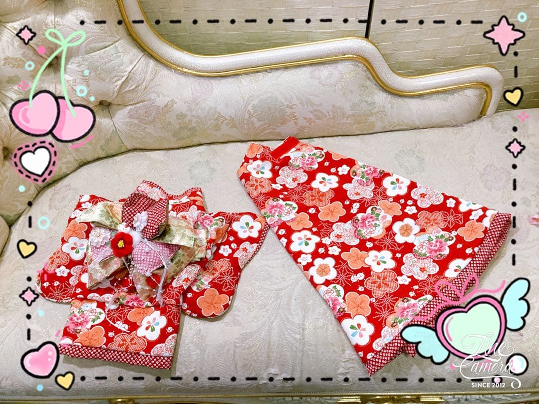 B388.pon2pan2☆犬オーダー☆お引きずりお着物☆犬2ウェイお着物