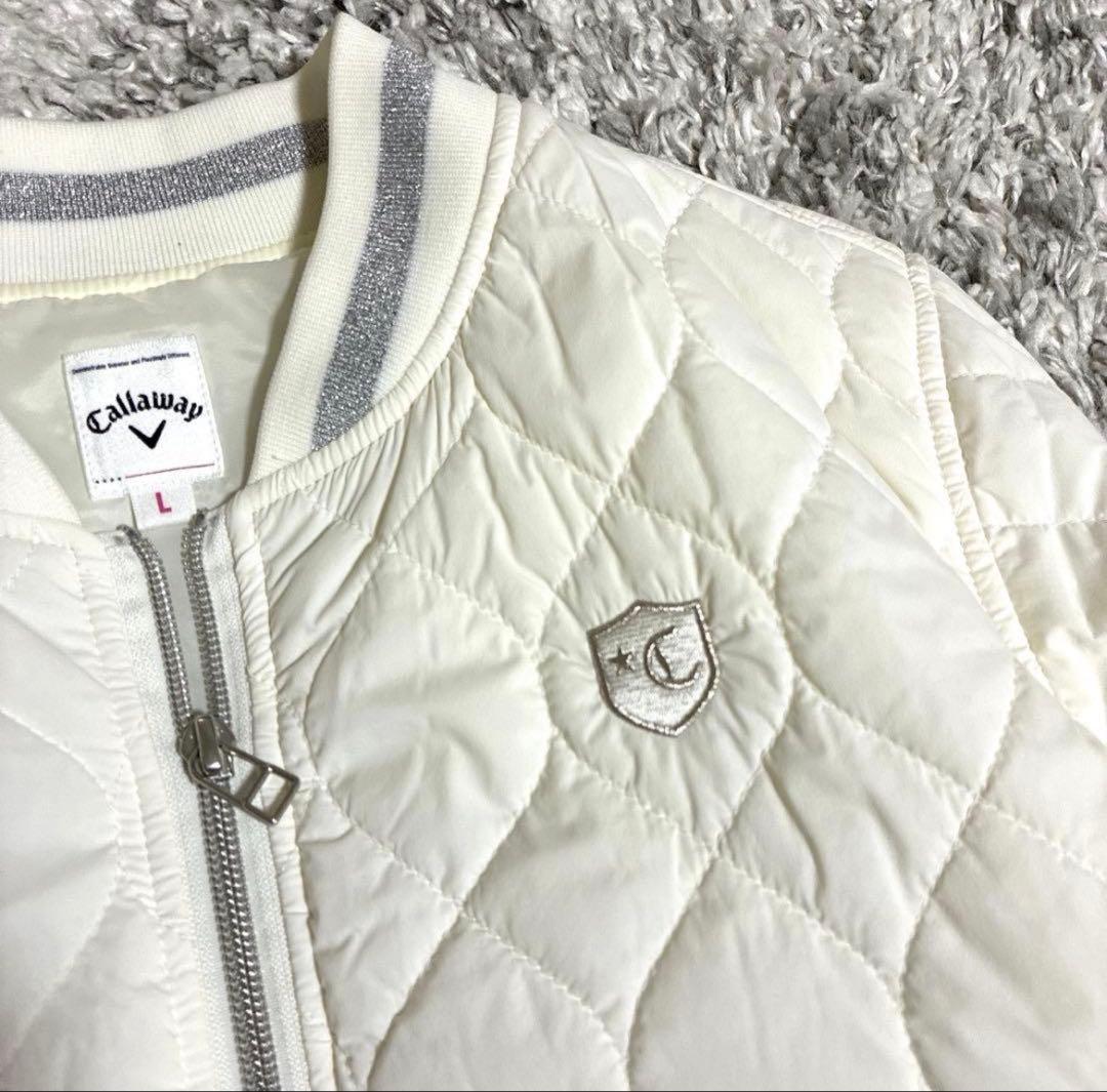 極美品　Callaway ホワイト キルティングジャケット　Lサイズ