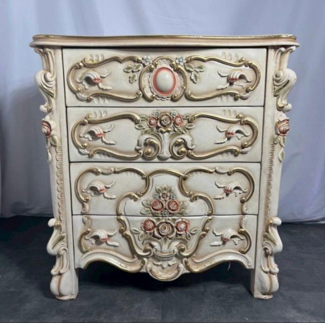 ロ*ズ様 ロココ調 チェスト 4段 洋タンス アンティーク調 家具