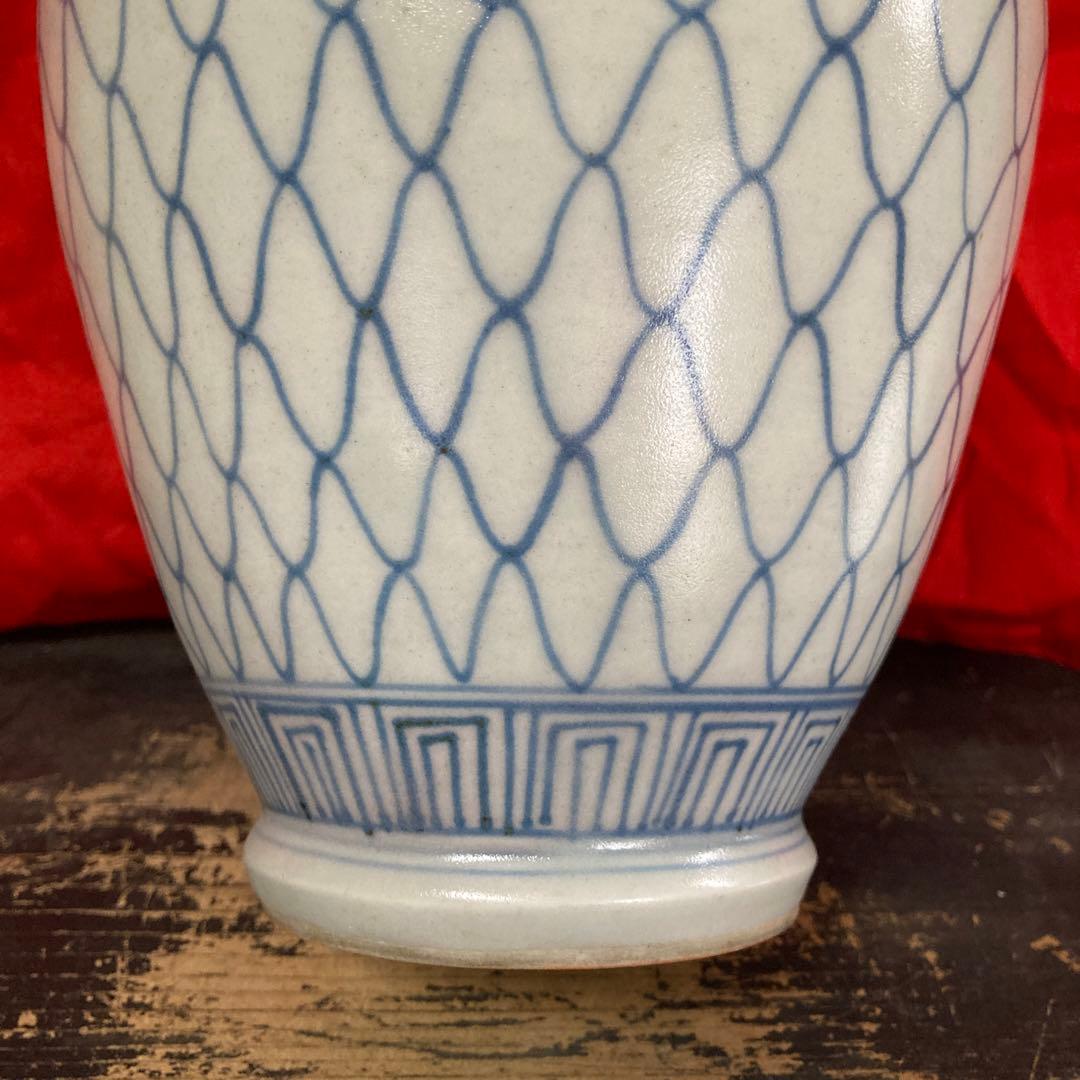 古伊万里　染付　壺　網目文