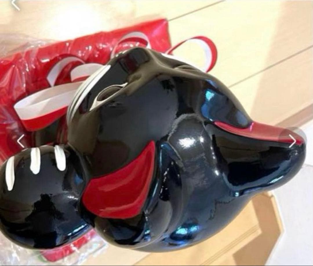 ガチレトロ　レア物 新品時物　黒猫 招き猫　清風作 最高級陶磁器　縁起物