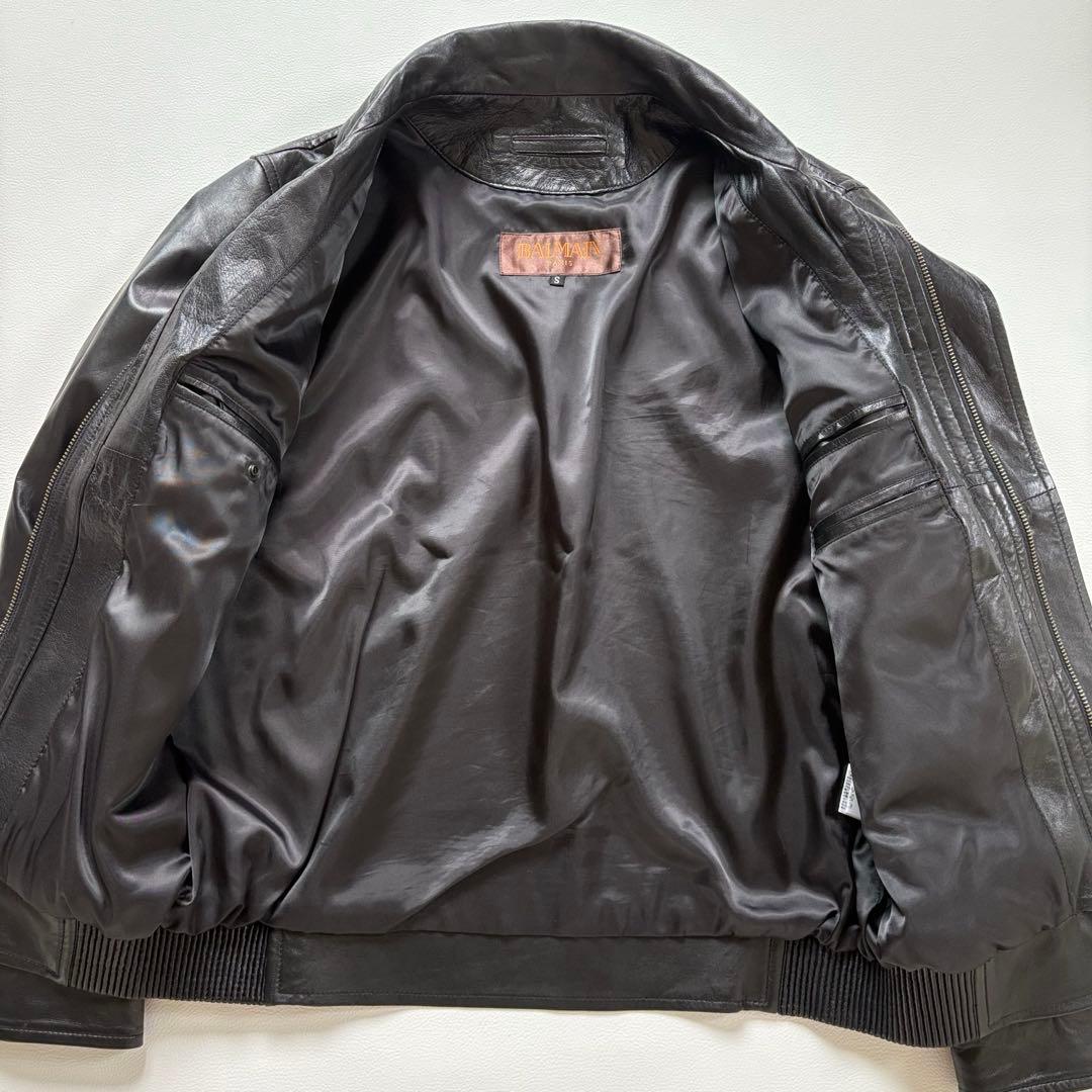 【極美品】BALMAIN PARIS ラムレザー ジャケット M ブラック