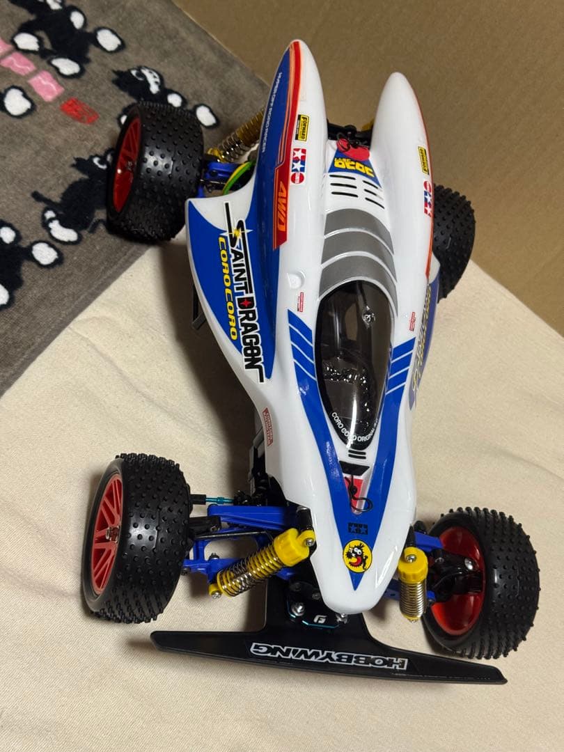 走行僅か必須OP多数装着！タミヤセイントドラゴン2021モーター付属、メカ無し車