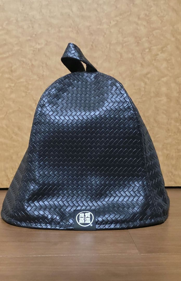 【新品未使用・終売品】ベストサウナハット 型押しレザー ブラック メッシュ 黒