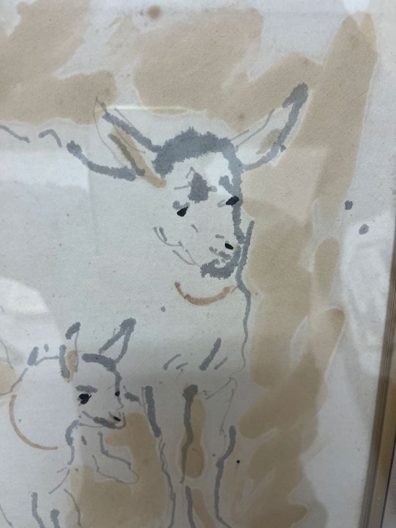 パ*ン様 奈良岡正夫　水彩画　やぎ