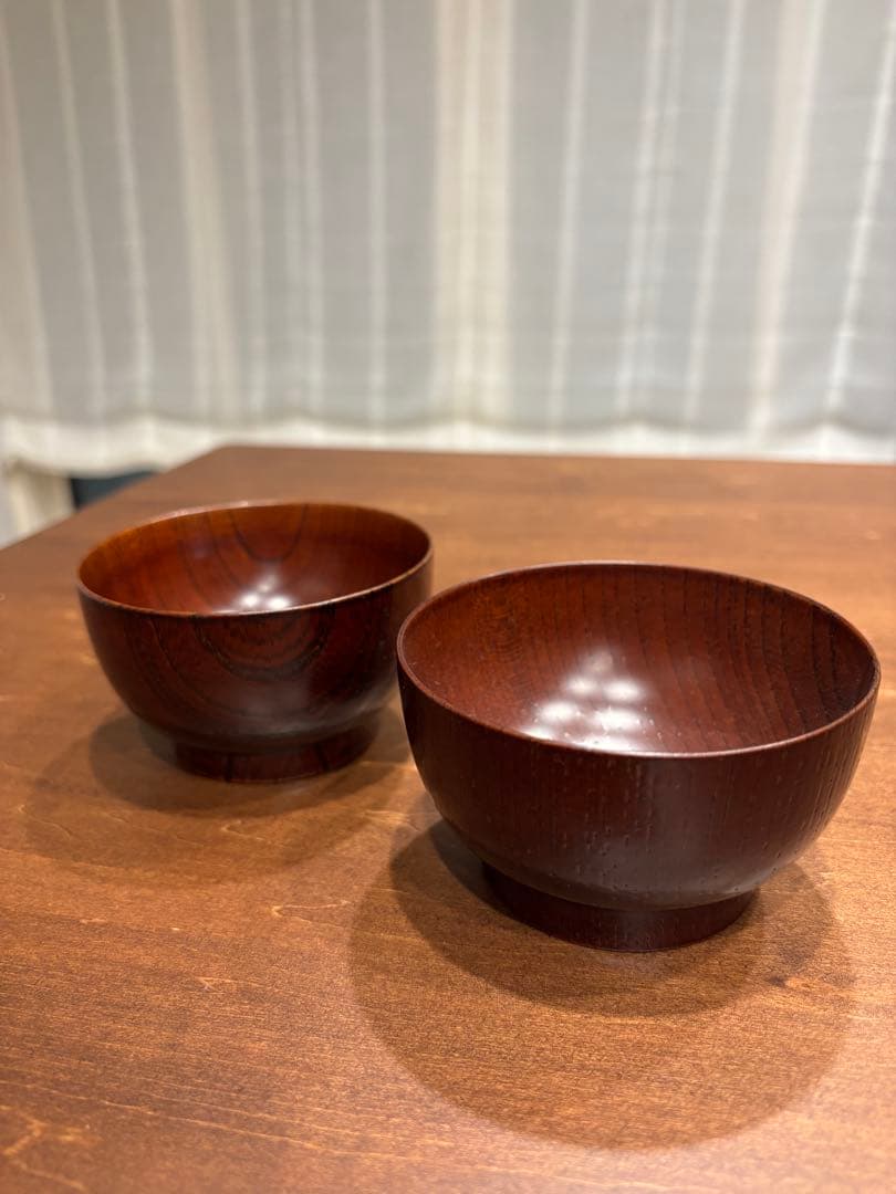 漆　お椀　赤茶色　2つセット