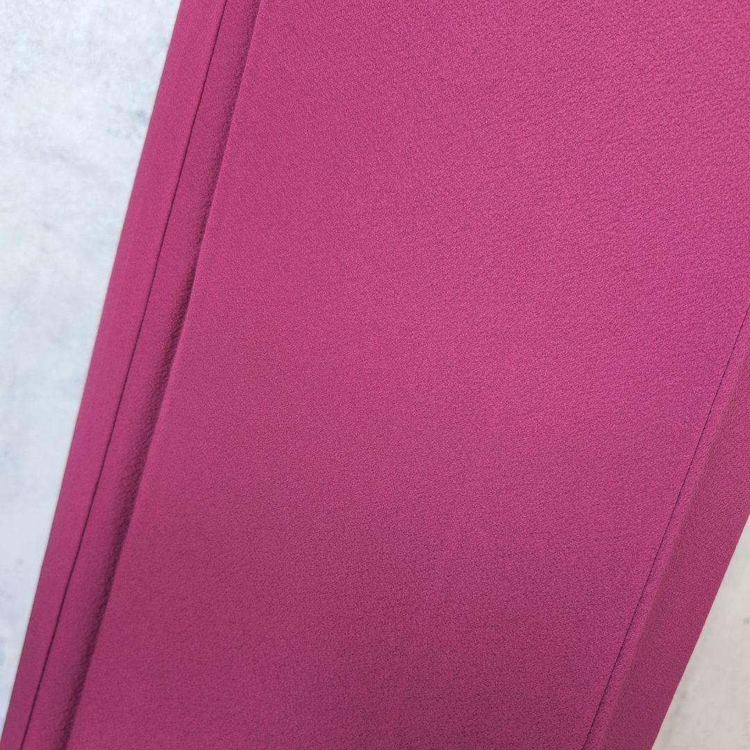 色無地　着物　フルセット　正絹　マゼンタ　赤紫　しつけ糸　O10