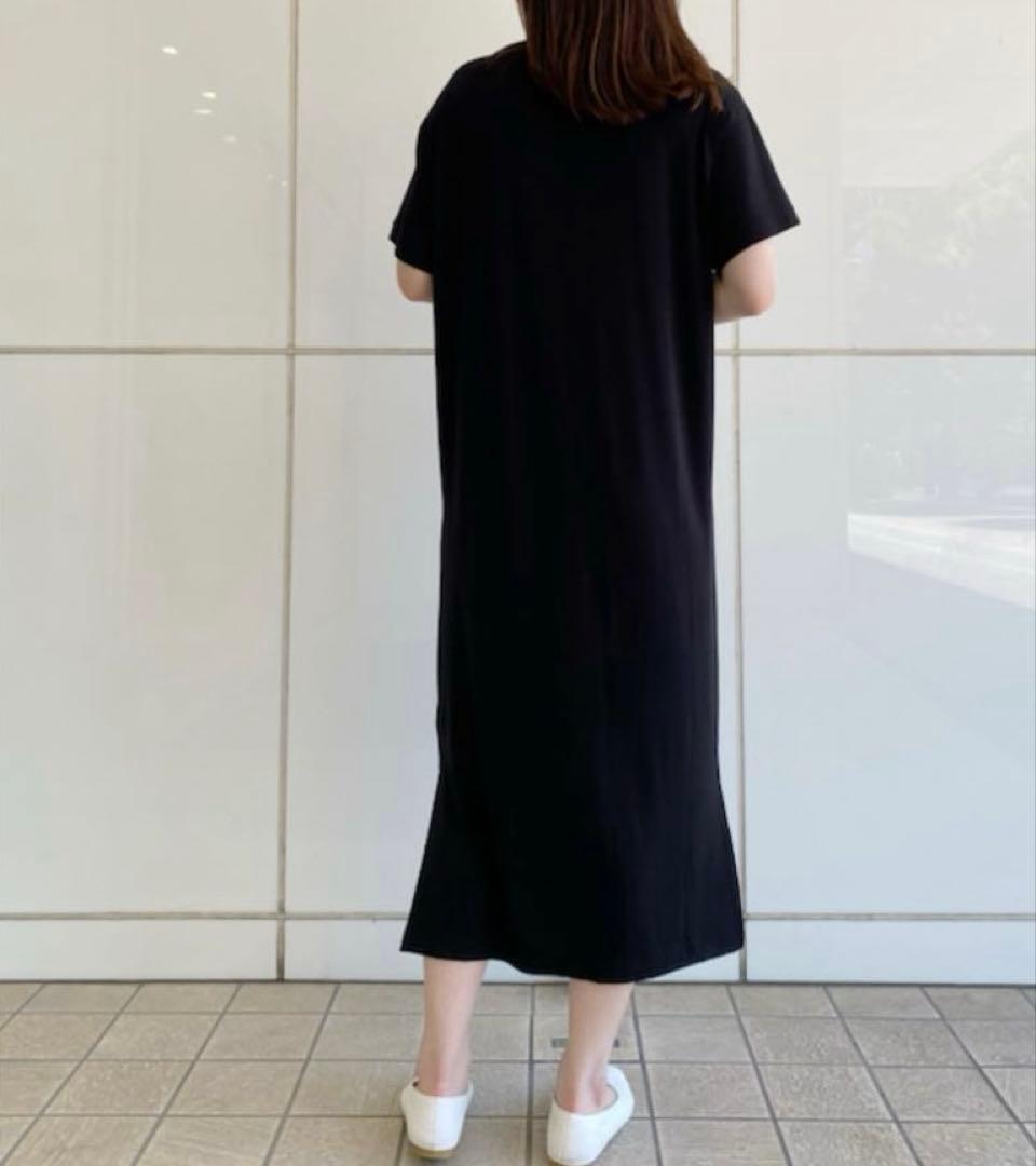 ジェラートピケ　接触冷感　ROBUCHON レーヨンロゴワンピース　ロブション