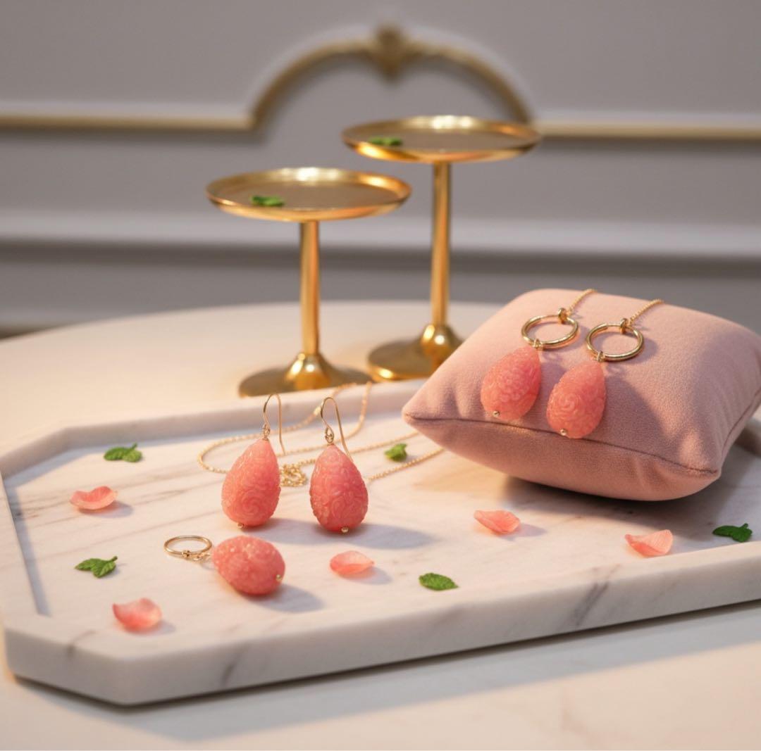 【ほぅ】＊SALE＊彫刻ドロップシェル大粒イヤリング