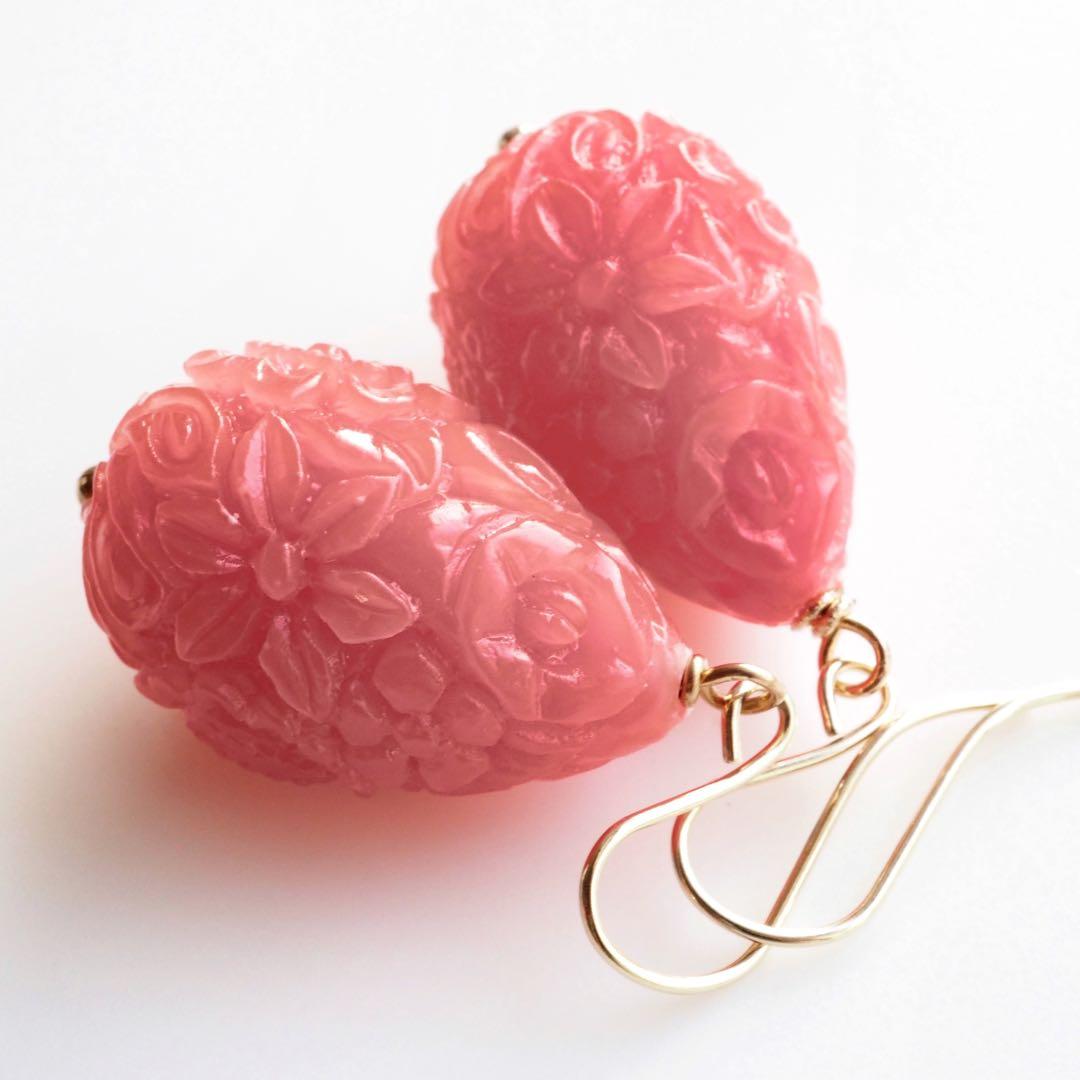 【ほぅ】＊SALE＊彫刻ドロップシェル大粒イヤリング