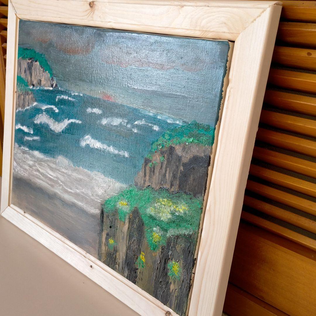 油絵　ふるさとの海