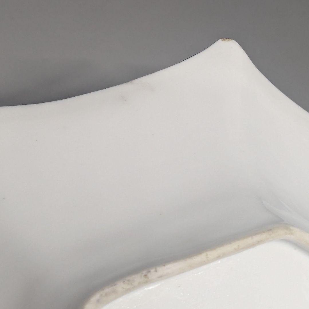 初期オールドノリタケ・一陳盛上ウッドランド風景紋図飾り皿　ヘキサゴン　鉢　ボウル