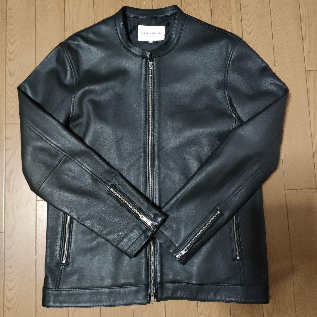 黒レザーシングルライダースジャケット　ユナイテッドアローズ、ラム革