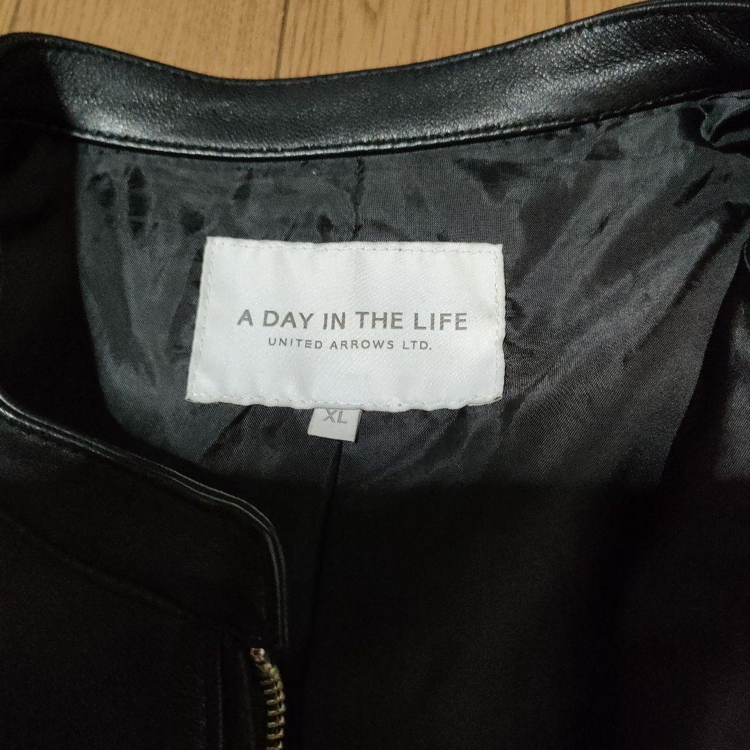 黒レザーシングルライダースジャケット　ユナイテッドアローズ、ラム革