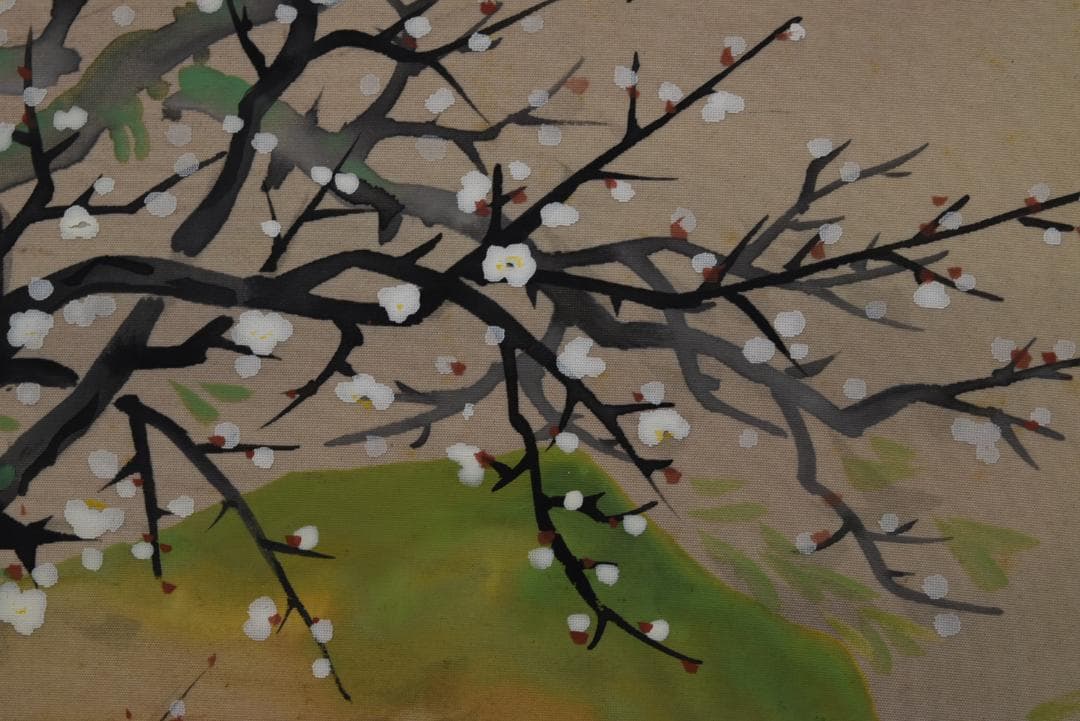 【真作】野口謙次郎/早春図/梅花新緑図/掛軸☆宝船☆Z-686