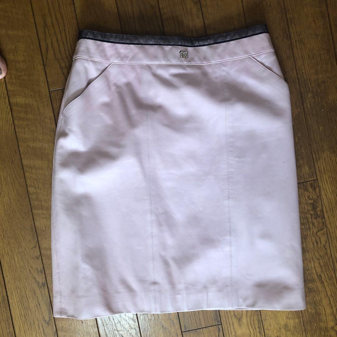 シャネルレザースカート40