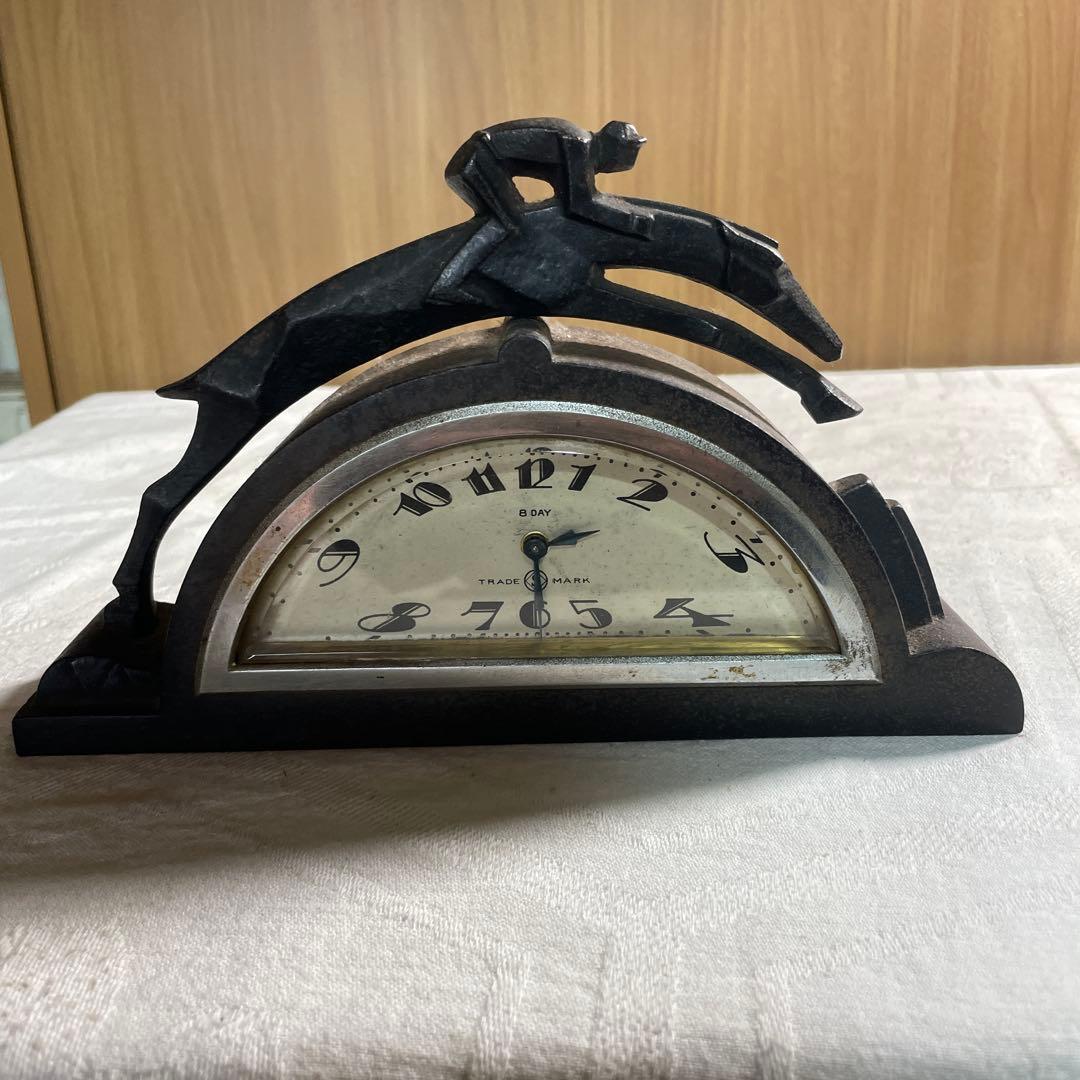 【ジャンク・不動品】精工舎 TRADE MARK 8 DAY 置時計 アールデコ