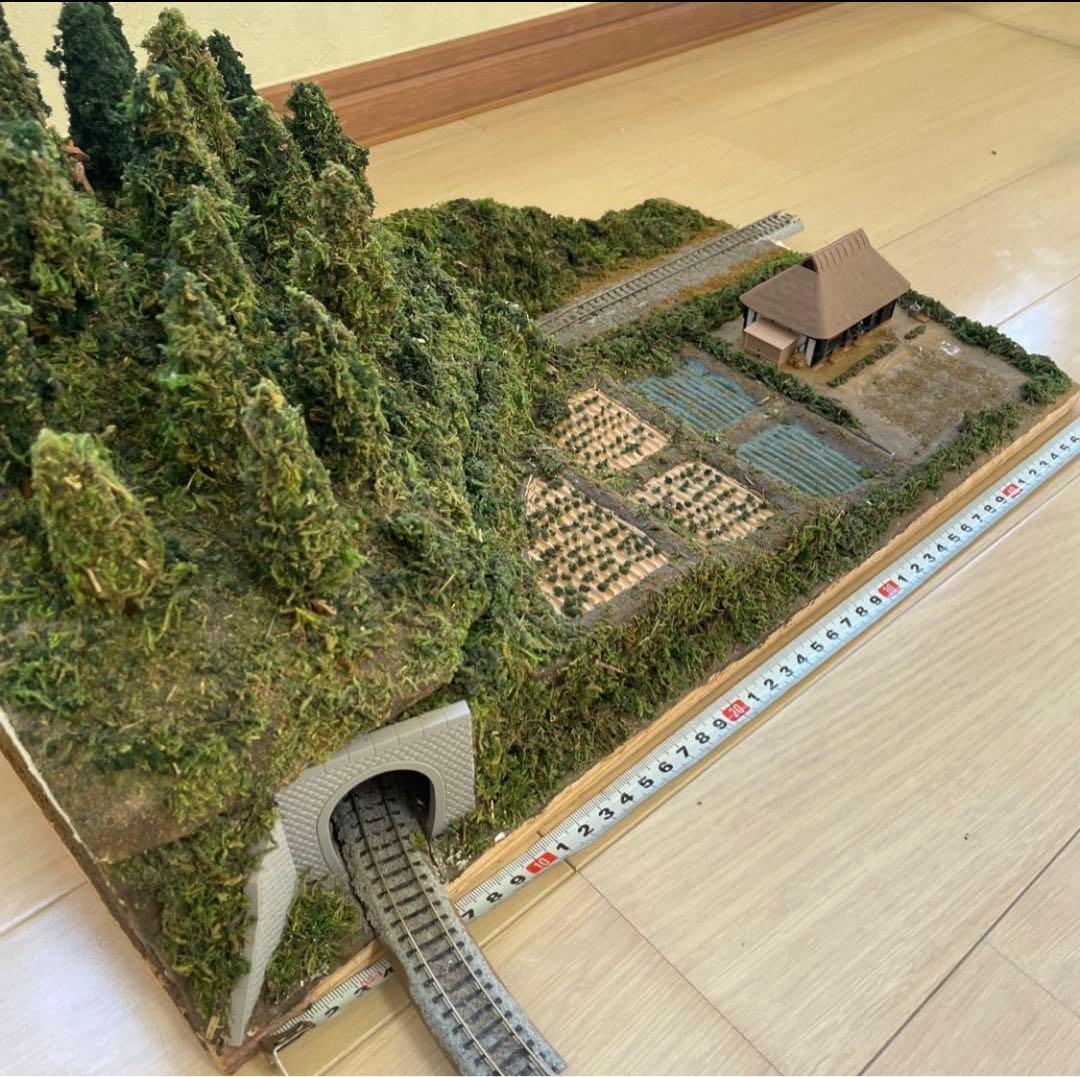 Nゲージ ジオラマ 田舎の風景　山　トンネル50cm×30cm