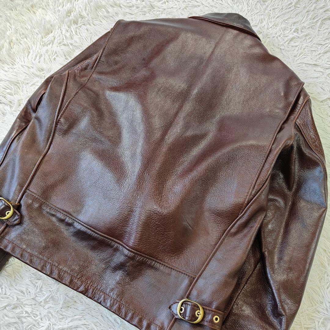 良品　schott　ボアライナー付きライダース　大きいサイズ　L　茶