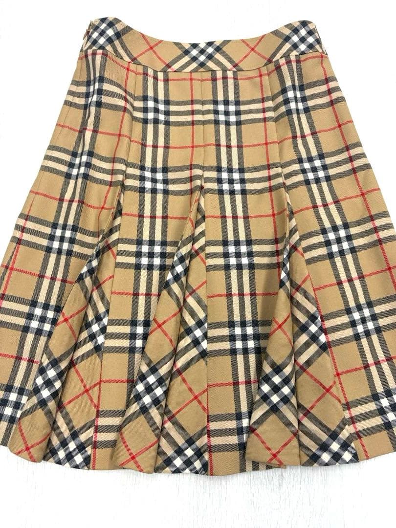 美品✨️王道✨️バーバリーロンドン プリーツスカート ノバチェック ウール M