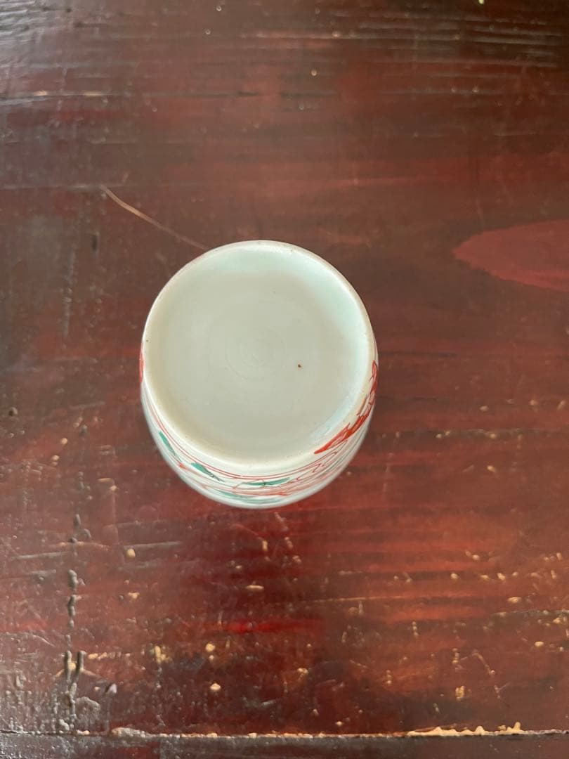 珍図　江戸中期　古伊万里　鮎水草流水そば猪口　蕎麦猪口　無傷　本掲載品　双魚