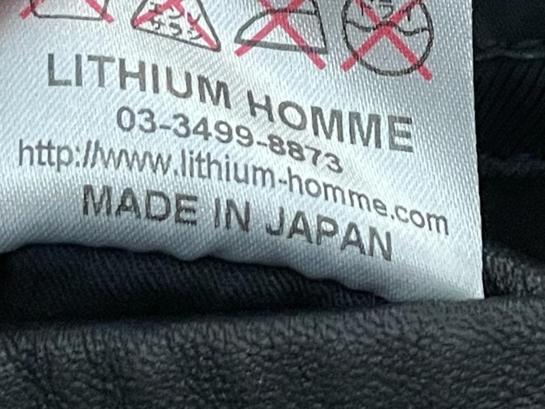 ★09AW 美品 LITHIUM HOMME シングル レザー ライダース 46