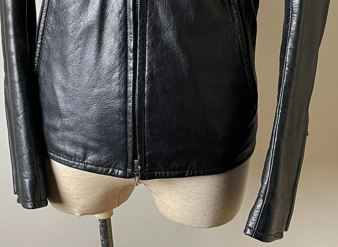 ★09AW 美品 LITHIUM HOMME シングル レザー ライダース 46