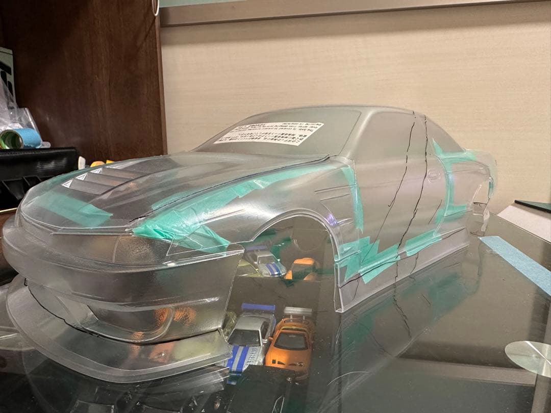 希少ヨコモS14前期シルビア、後期アディクションフルエアロ　仮組済み未塗装品