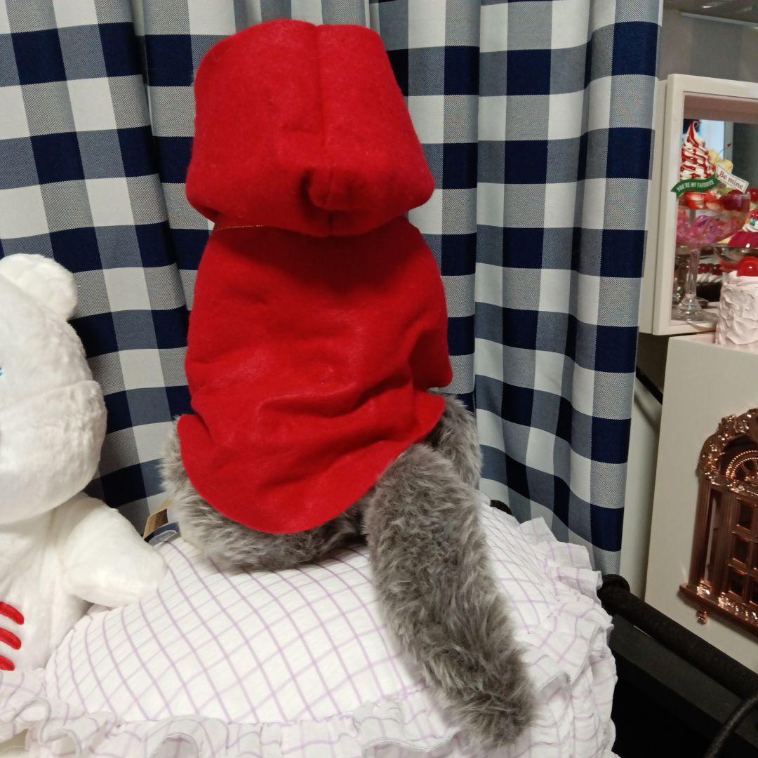 オオカミのぬいぐるみ 狼頭巾ちゃん 赤ずきんフード付き 狼 ドール リアル