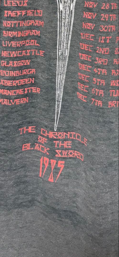 ヴィンテージ　HAWKWIND 1985UK TOUR Tシャツ　スミ黒￼